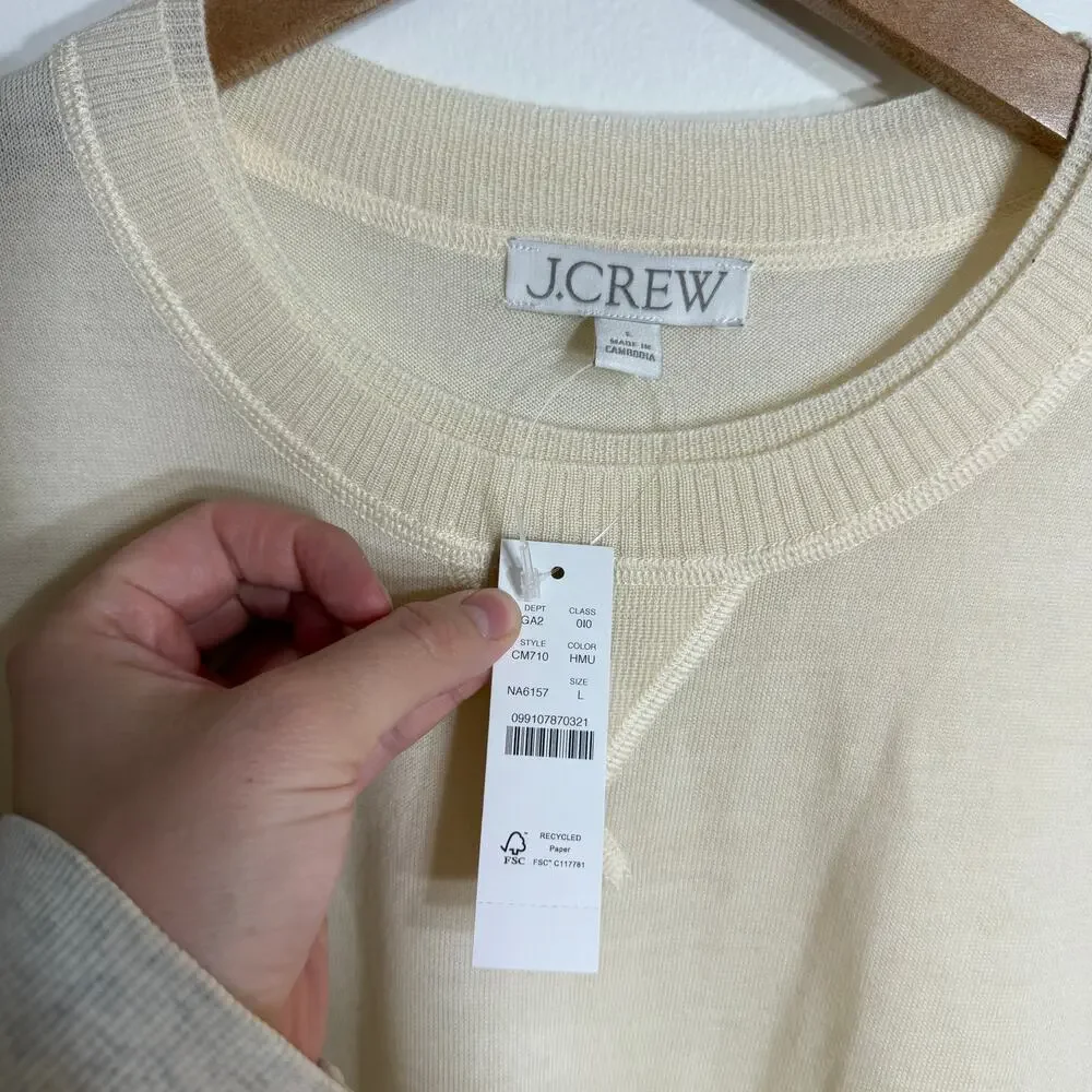 NWT J.Crew Cream Crew Neck Sweater